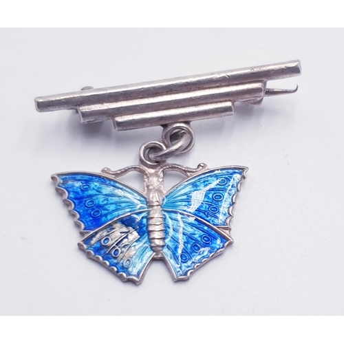 760 - SILVER ART DECO 2.5cm BROOCH FASHIONED AS A BUTTERFLY