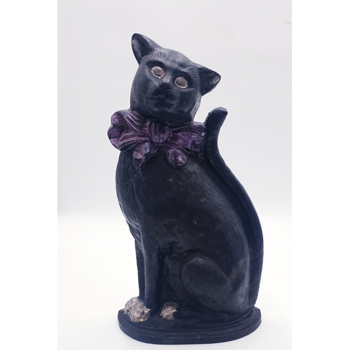 762 - CAST IRON Extra Large 37cm ART DECO DOORSTOP FASHIONED AS A CAT (Please Note This Lot WILL NOT BE PA... 