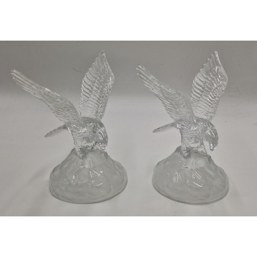 764 - ROYAL CRYSTAL ROCK (R.C.R.) Large 19cm x 16cm MODELS OF EAGLES ON ROCKS