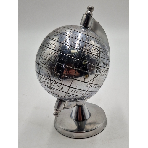 793 - ALUMINIUM 19cm DESK GLOBE