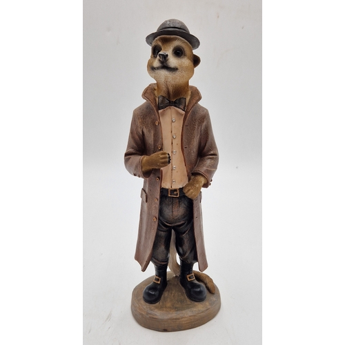 807 - RESIN Large 26cm FIGURINE OF A GENTLEMEN MEERKAT