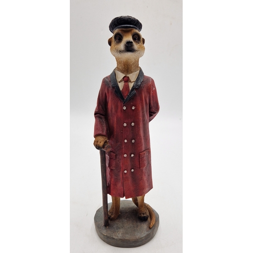 808 - RESIN Large 26cm FIGURINE OF A COUNTRY GENT MEERKAT