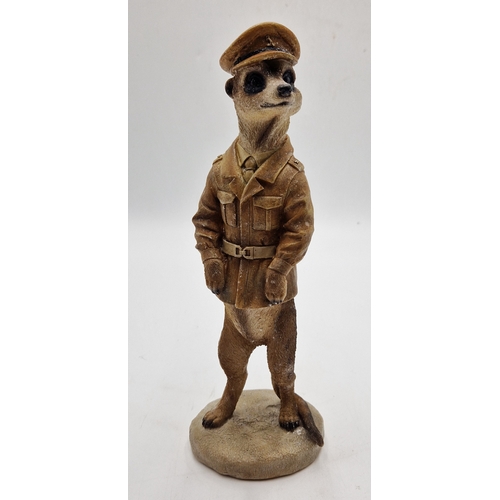 810 - RESIN Large 28cm MEERKAT OF A SOLDIER