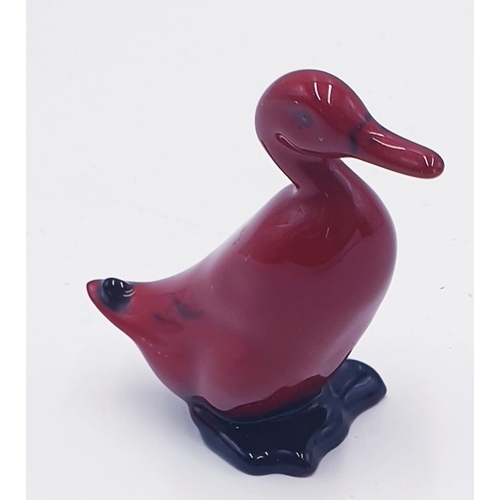 27 - ROYAL DOULTON Miniature 8.4cm FLAMBE MODEL OF A DUCK (Standing) HN 806 1922/96