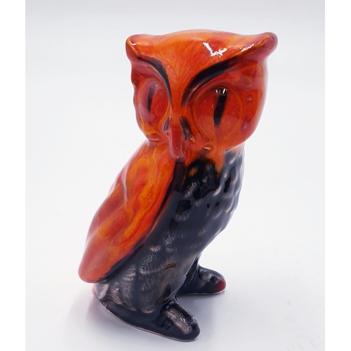 82 - ANITA HARRIS ART POTTERY 11cm MODEL OF AN OWLET Signed In Gold By Anita Harris