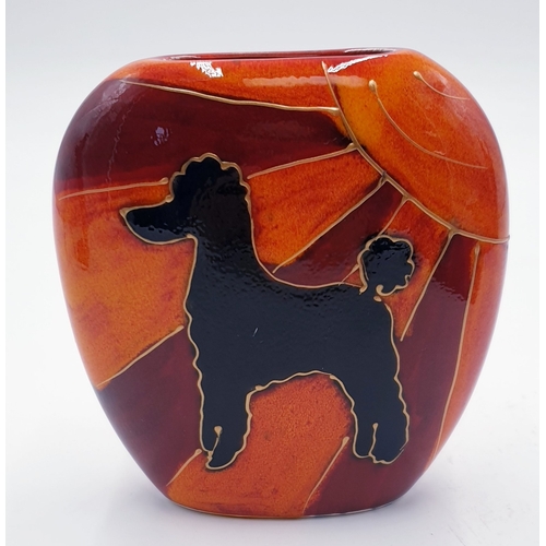 696 - ANITA HARRIS ART POTTERY 12.5cm DECO DOG PURSE VASE 