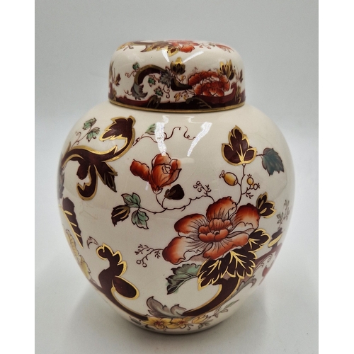 660 - MASON'S IRONSTONE GINGER JAR And COVER IN THE BROWN VELVET DESIGN