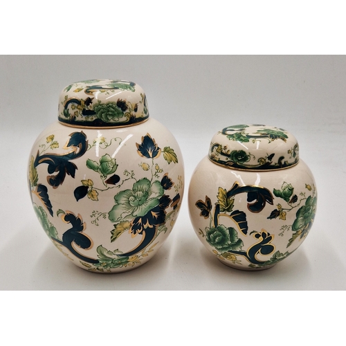 661 - MASON'S IRONSTONE GINGER JARS And COVERS (2) IN THE CHARTRUESE DESIGN