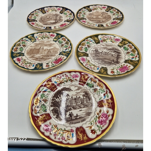 669 - MASON'S IRONSTONE 25 cm Dia CHRISTMAS PLATES (5)