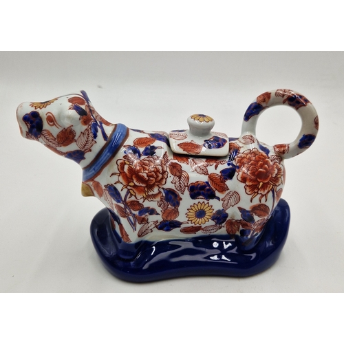 674 - CERAMIC ORIENTAL COW TEAPOT