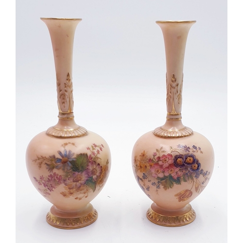 31 - ROYAL WORCESTER BLUSH IVORY 16.5cm VASES (2)