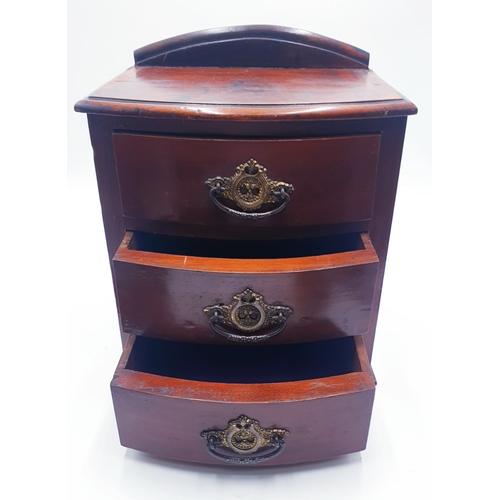 42 - EDWARDIAN THREE DRAWER JEWELLERY BOX