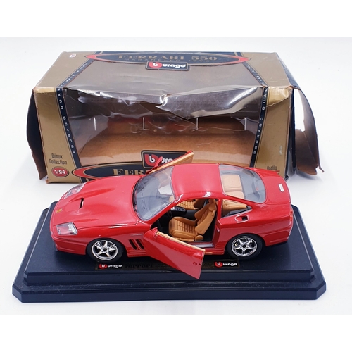 48 - BURRAGO Large 1:24 SCALE DIE CAST MODEL OF A FERRARI 550  FROM THE BIJOUX COLLECTION (Original Box)