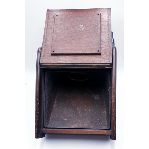 64 - WOODEN COAL SCUTTLE (Please Note This Lot WILL NOT BE PACKED OR SHIPPED....COLLECT ONLY !!!!)