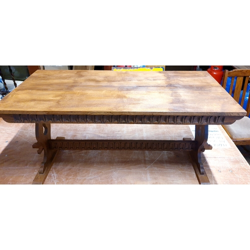 65 - OAK COFFEE TABLE Plus WOODEN CHAIR (Please Note This Lot WILL NOT BE PACKED OR SHIPPED....COLLECT ON... 