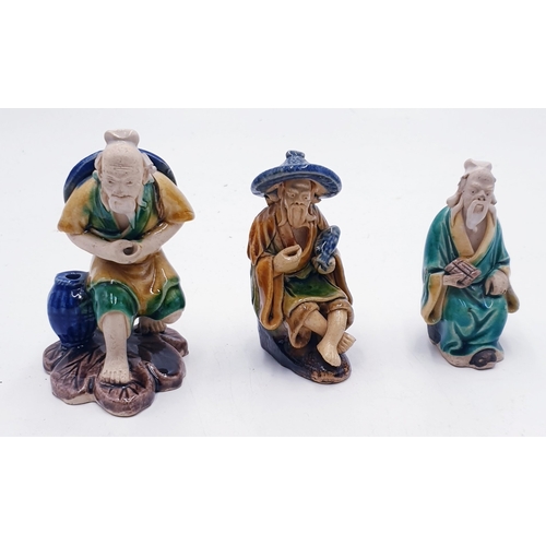 70 - CERAMIC ORIENTAL GENTLEMEN FIGURINES (3) (Tallest Being 10cm )