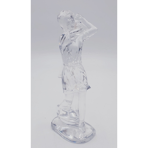 85 - WATERFORD CRYSTAL 18cm GOLFING LADY FIGURINE