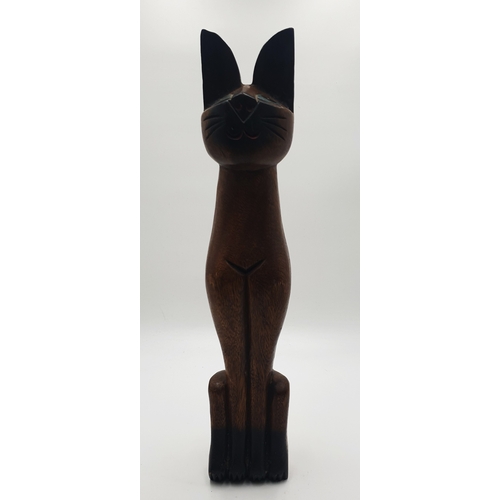 125 - WOODEN Extra Large 51cm MODEL OF A CAT