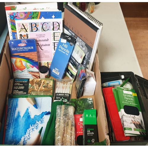 94 - BOX CONTAINING A Qty Of CALLIGRAPHY BOOKS, ARTIST PENCILS, PENS, INKS ,Etc (Please Note This Lot WIL... 