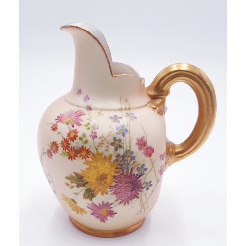 168 - ROYAL WORCESTER BLUSH IVORY 13.5cm (Hand Painted) JUG 1903 (Full Marks To The Base)