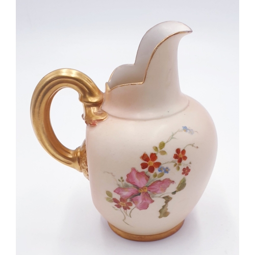 168 - ROYAL WORCESTER BLUSH IVORY 13.5cm (Hand Painted) JUG 1903 (Full Marks To The Base)