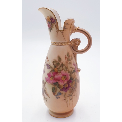 171 - ROYAL WORCESTER BLUSH IVORY 17cm (Hand Painted & Gilded) JUG