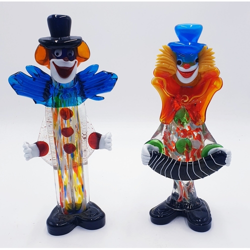 276 - MURANO GLASS Extra Large 31cm CLOWN FIGURINES (2)