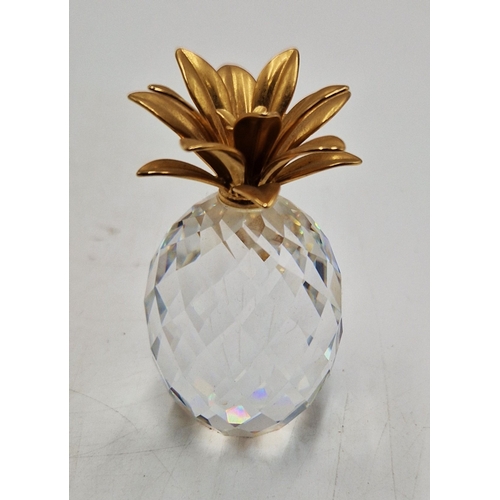 293 - SWAROVSKI CRYSTAL PINEAPPLE With GOLD TONE LEAVES