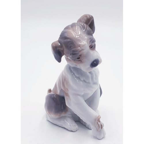 318 - LLADRO PORCELAIN MODEL OF A DOG With SNAIL ON LEG 