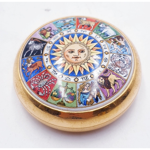 344 - STAFFORDSHIRE ENAMELS ZODIAC PAPERWEIGHT