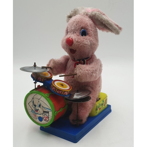 348 - TOY RABBIT With DRUM KIT c1980s