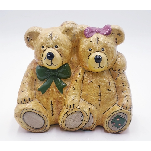 363 - CAST IRON DOORSTOP FASHIONED AS HIS And HERS TEDDY BEARS