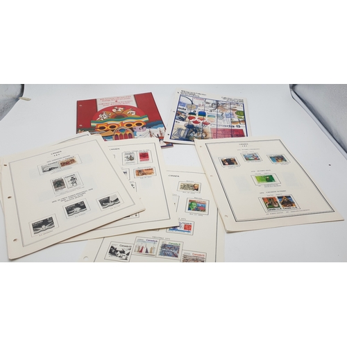 382 - COLLECTION OF POSTAGE STAMPS OF CANADA  MOUNTED INSIDE A FITTED ALBUM