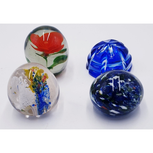 427 - GLASS PAPERWEIGHTS (4)