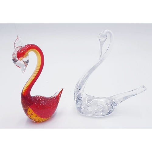 479 - MURANO GLASS MODEL OF A SWAN Plus ONE OTHER