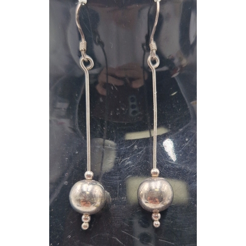 532 - SILVER (925) / SPHERE DROP EARRINGS