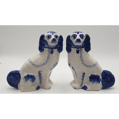 545 - STAFFORDSHIRE Large 22cm FLAT BACK MANTLE DOGS