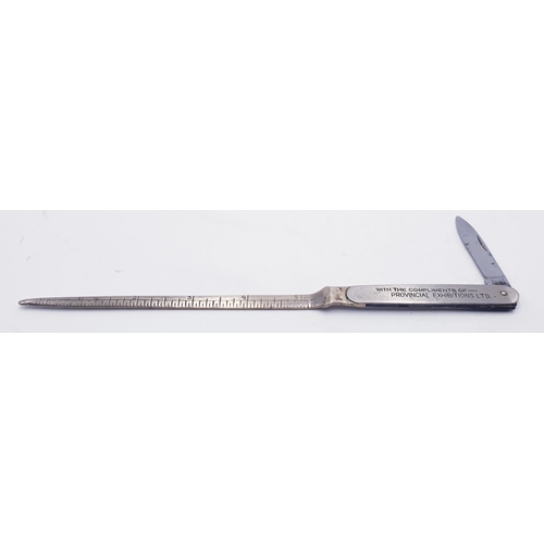 566 - PROVINCAL EXIBITIONS Ltd 13cm RULER/PENKNIFE  (Boxed)