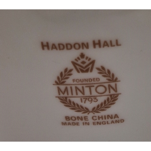 572 - MINTON CHINA Large 18cm x 12cm MANTLE CLOCK IN THE HADDON HALL DESIGN