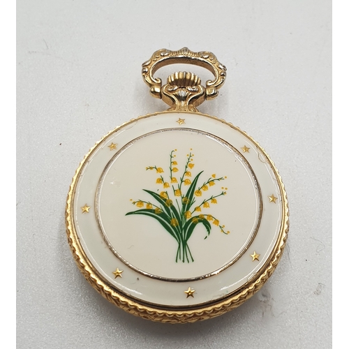 585 - CORTEBERT GOLD/ENAMEL POCKET WATCH (Found To Be Working When Photographed)