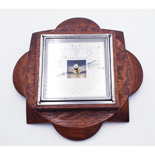 655 - OAK FRAMED WALL MOUNTED BAROMETER