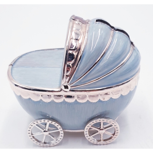 687 - ENAMEL PRAM MONEY BOX