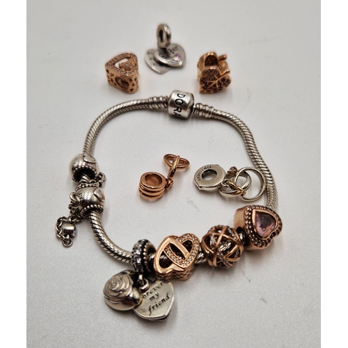 410 - PANDORA CHARM BRACELET With CHARMS (Boxed)