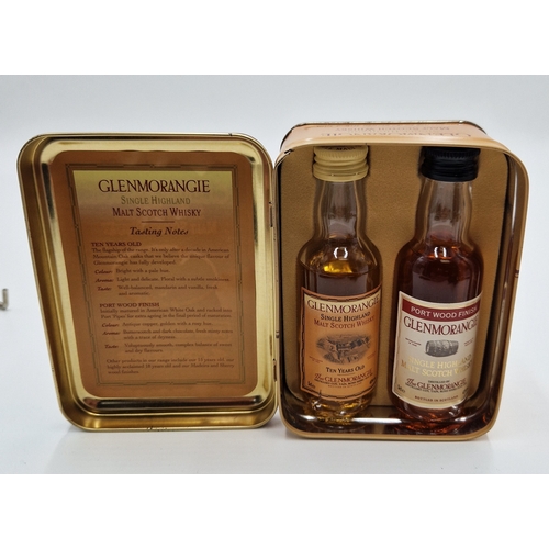 625 - GLENMORANGIE SINGLE HIGHLAND MALT SCOTCH WHISKY MINIATURES SET. 
(One Ten Year Old & One Port Wood F... 