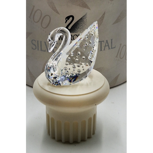 803 - SWAROVSKI CRYSTAL SWAN ON A PEDESTAL (Original Box)