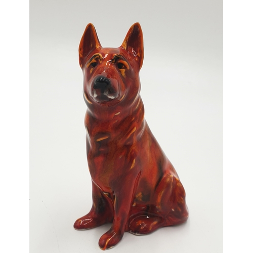 175 - ANITA HARRIS ART POTTERY 12.5cm MODEL OF A GERMAN SHEPHERD (Signed In Gold By Anita Harris)