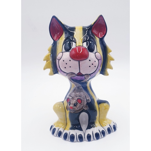 333 - LORNA BAILEY Extra Large 20cm x 13cm FIRESIDE MODEL OF RATCATCHER THE CAT  (Limited Edition Colourwa... 