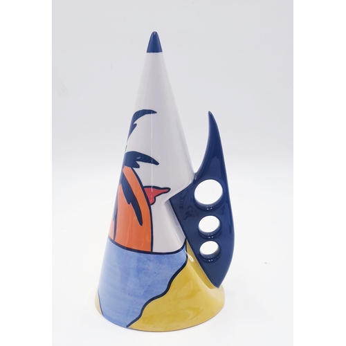 557 - LORNA BAILEY 25cm GIANT SHARK FIN HANDLED CONICAL SUGAR SHAKER IN THE KEY WEST DESIGN  (Early Piece ... 