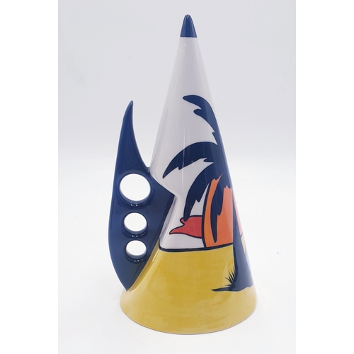 557 - LORNA BAILEY 25cm GIANT SHARK FIN HANDLED CONICAL SUGAR SHAKER IN THE KEY WEST DESIGN  (Early Piece ... 