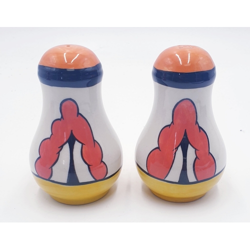 558 - LORNA BAILEY CRUET SET IN THE INGLEWOOD DESIGN Release Date March 1998 Signed By Lorna Bailey (Early... 